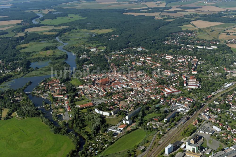 Luftaufnahme Fürstenwalde/Spree - Stadtansicht vom Innenstadtbereich in Fürstenwalde/Spree im Bundesland Brandenburg