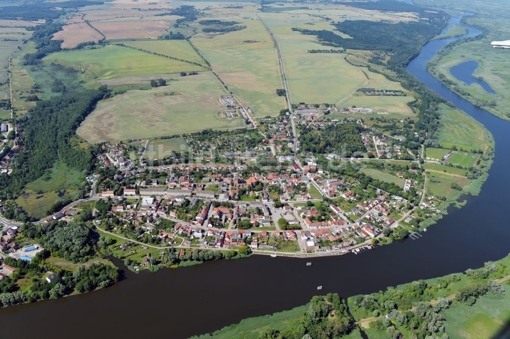 Luftaufnahme Gartz (Oder) - Stadtansicht vom Innenstadtbereich in Gartz (Oder) im Bundesland Brandenburg