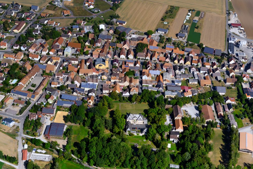 Luftbild Gelchsheim - Stadtansicht vom Innenstadtbereich in Gelchsheim im Bundesland Bayern, Deutschland