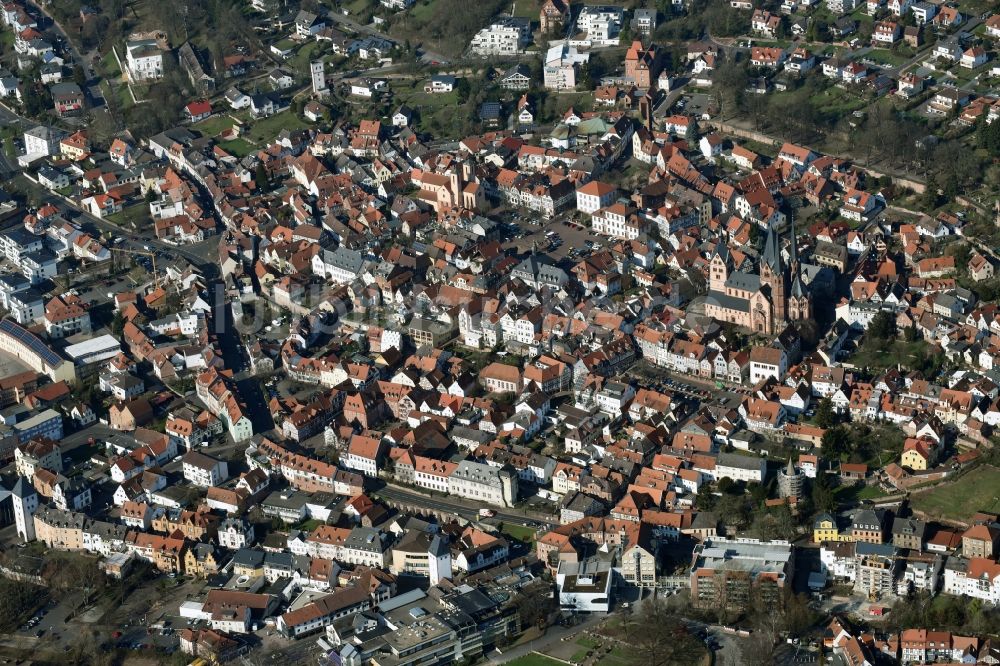 Luftaufnahme Gelnhausen - Stadtansicht vom Innenstadtbereich in Gelnhausen im Bundesland Hessen