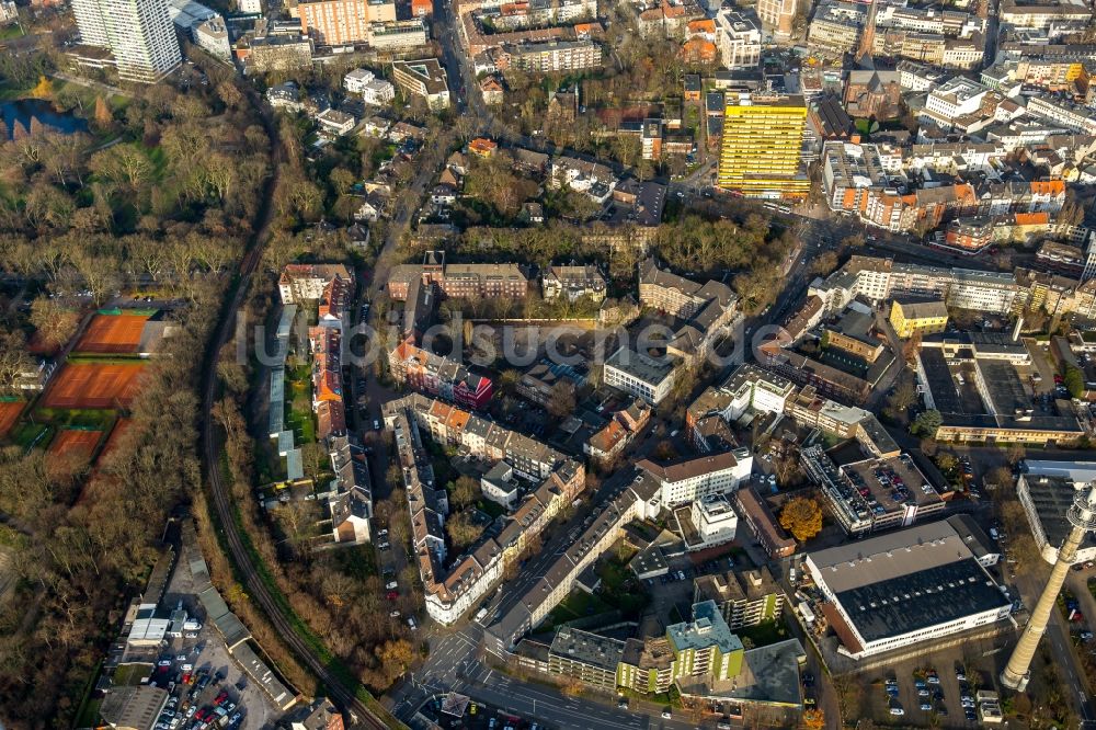 Luftaufnahme Gelsenkirchen - Stadtansicht vom Innenstadtbereich in Gelsenkirchen im Bundesland Nordrhein-Westfalen