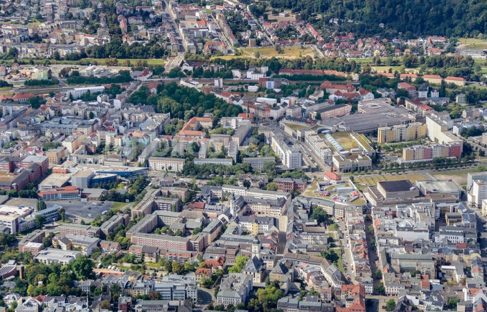 Luftaufnahme Gera - Stadtansicht vom Innenstadtbereich in Gera im Bundesland Thüringen