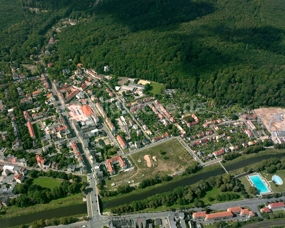 Luftbild Gera - Stadtansicht vom Innenstadtbereich in Gera im Bundesland Thüringen, Deutschland