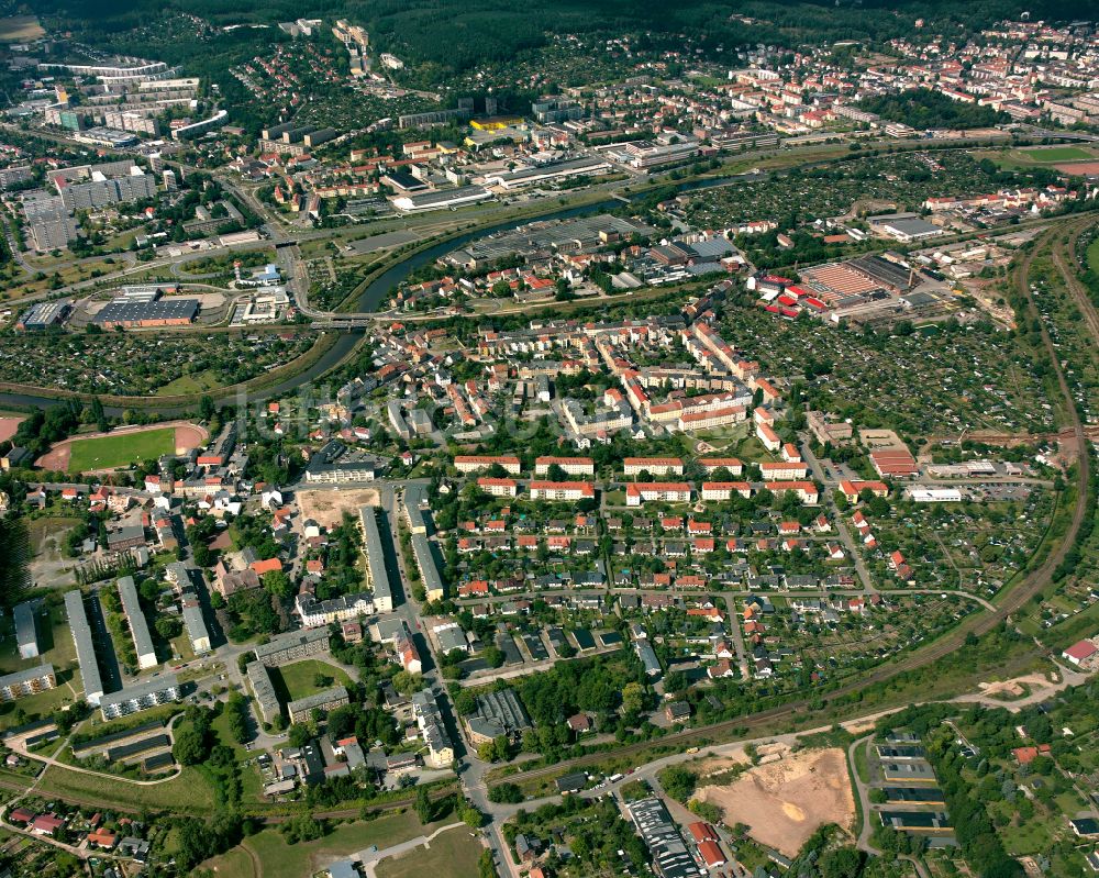 Luftaufnahme Gera - Stadtansicht vom Innenstadtbereich in Gera im Bundesland Thüringen, Deutschland