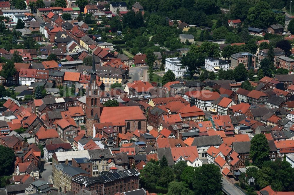 Luftbild Grabow - Stadtansicht vom Innenstadtbereich in Grabow im Bundesland Mecklenburg-Vorpommern