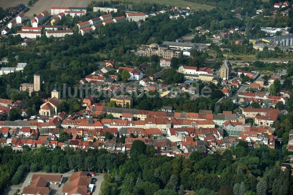 Greußen aus der Vogelperspektive: Stadtansicht vom Innenstadtbereich in Greußen im Bundesland Thüringen