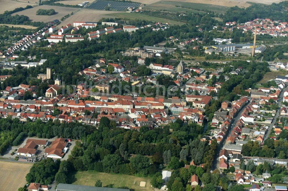 Luftbild Greußen - Stadtansicht vom Innenstadtbereich in Greußen im Bundesland Thüringen