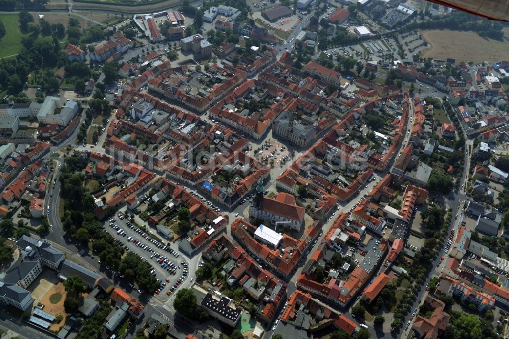 Luftaufnahme Großenhain - Stadtansicht vom Innenstadtbereich in Großenhain im Bundesland Sachsen