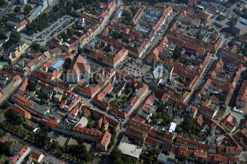 Großenhain aus der Vogelperspektive: Stadtansicht vom Innenstadtbereich in Großenhain im Bundesland Sachsen