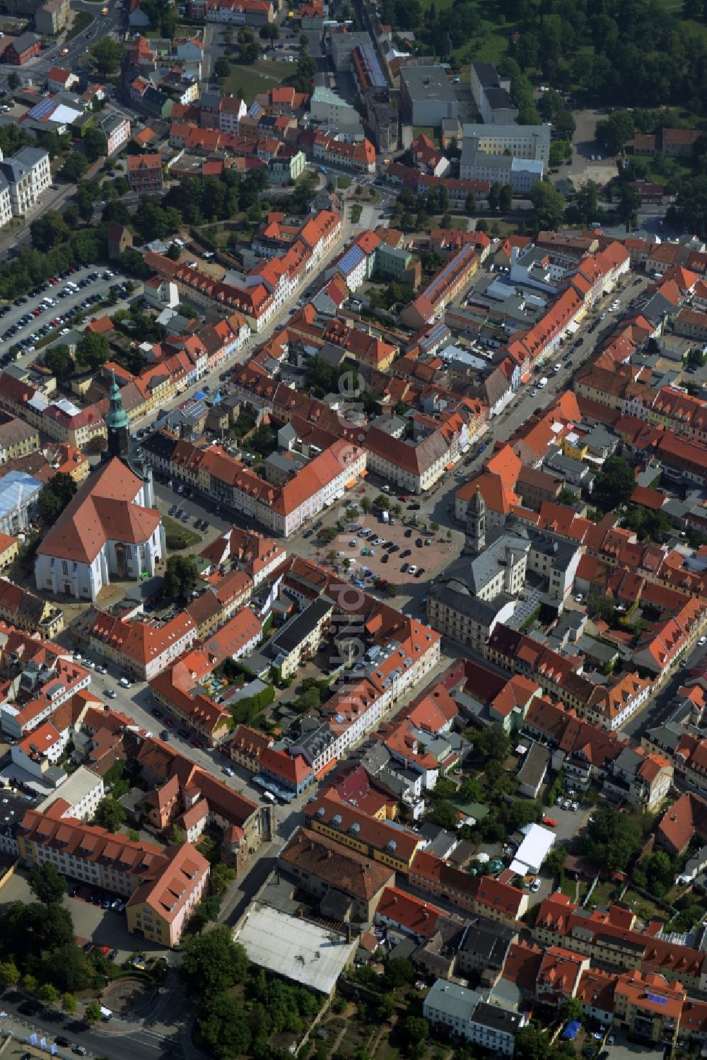 Luftbild Großenhain - Stadtansicht vom Innenstadtbereich in Großenhain im Bundesland Sachsen