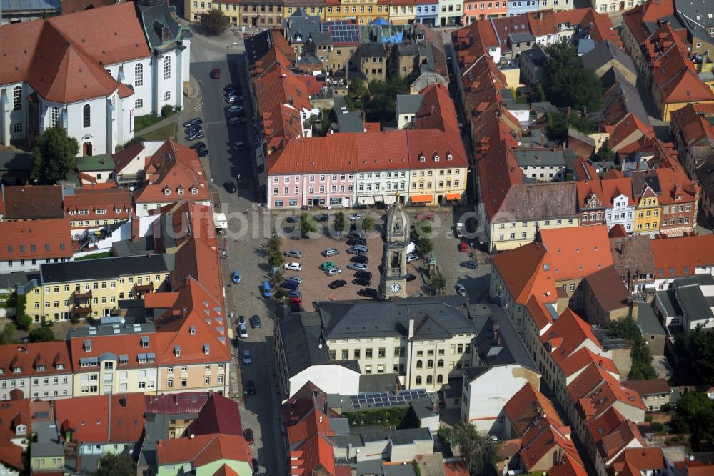 Luftaufnahme Großenhain - Stadtansicht vom Innenstadtbereich in Großenhain im Bundesland Sachsen