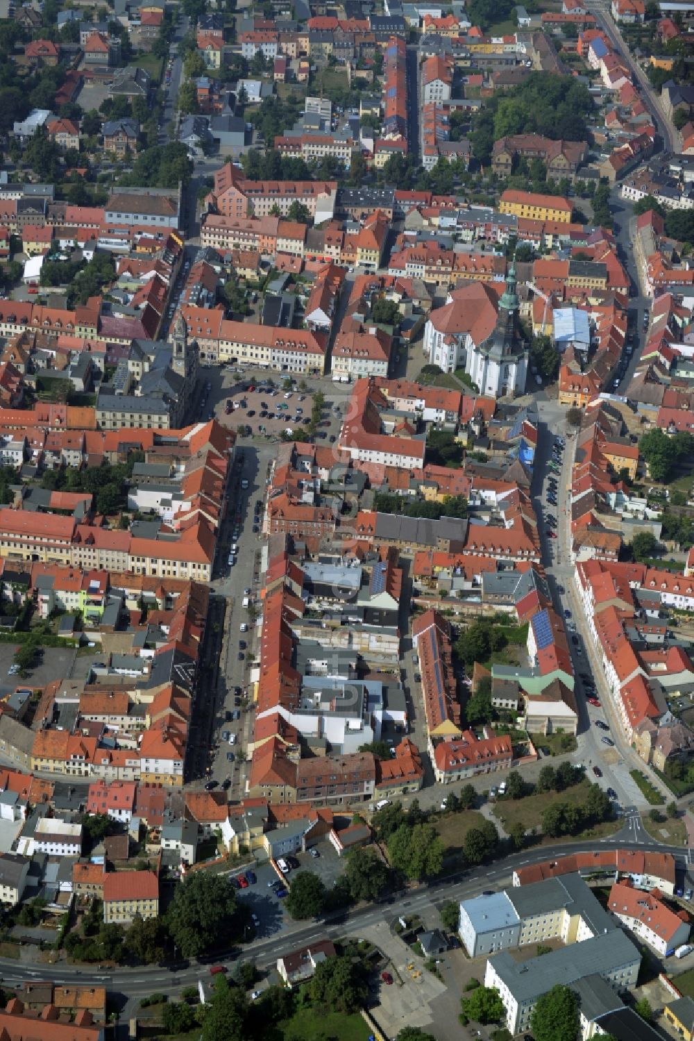 Luftbild Großenhain - Stadtansicht vom Innenstadtbereich in Großenhain im Bundesland Sachsen