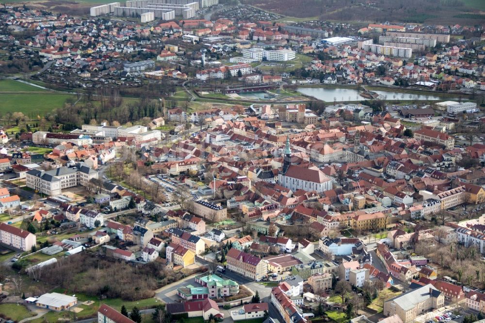 Luftaufnahme Großenhain - Stadtansicht vom Innenstadtbereich in Großenhain im Bundesland Sachsen