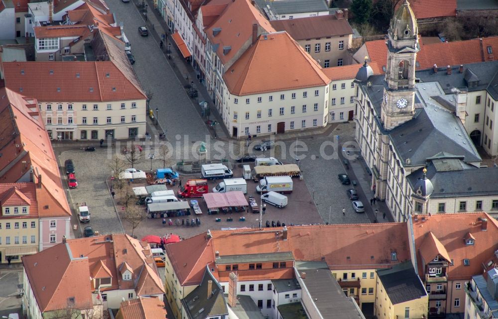 Großenhain von oben - Stadtansicht vom Innenstadtbereich in Großenhain im Bundesland Sachsen