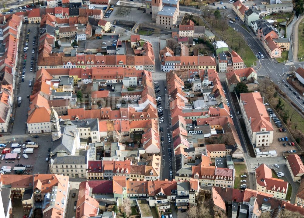 Großenhain aus der Vogelperspektive: Stadtansicht vom Innenstadtbereich in Großenhain im Bundesland Sachsen