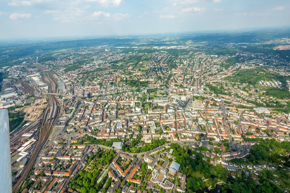 Hagen aus der Vogelperspektive: Stadtansicht vom Innenstadtbereich in Hagen im Bundesland Nordrhein-Westfalen, Deutschland