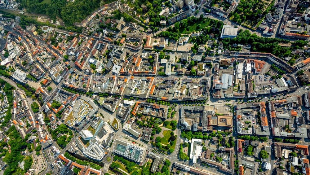 Luftaufnahme Hagen - Stadtansicht vom Innenstadtbereich in Hagen im Bundesland Nordrhein-Westfalen, Deutschland