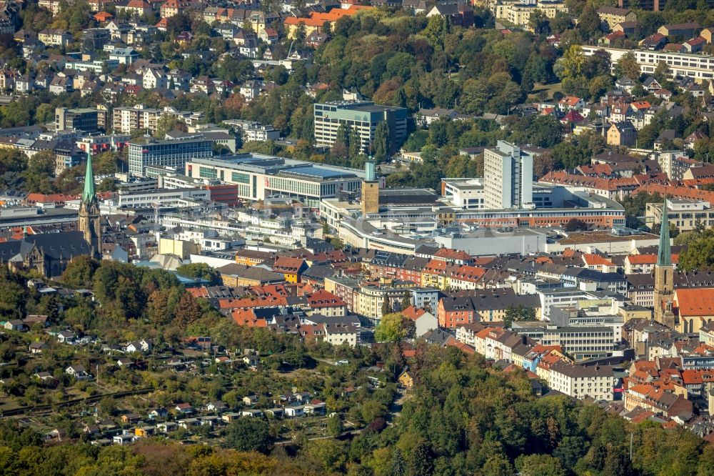 Hagen von oben - Stadtansicht vom Innenstadtbereich in Hagen im Bundesland Nordrhein-Westfalen, Deutschland