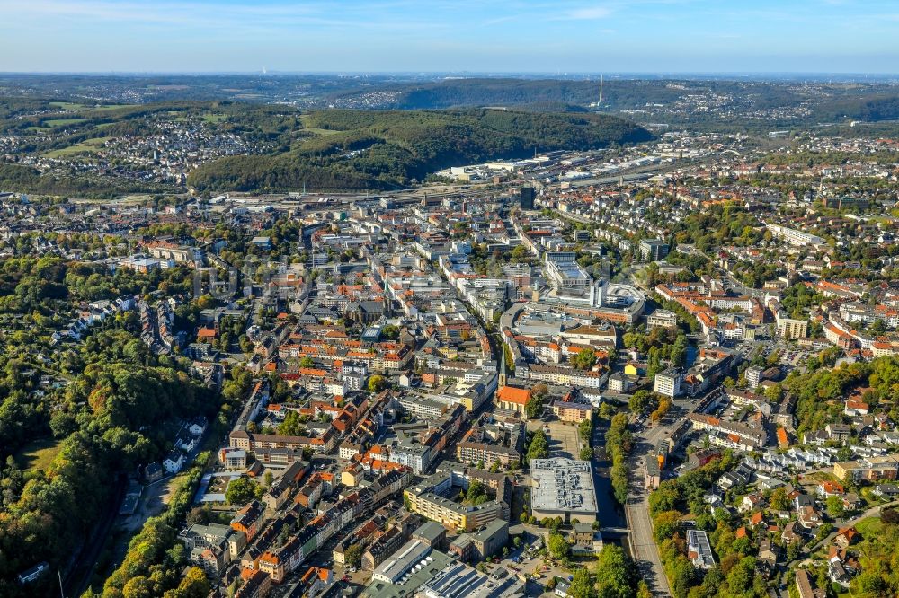 Hagen aus der Vogelperspektive: Stadtansicht vom Innenstadtbereich in Hagen im Bundesland Nordrhein-Westfalen, Deutschland