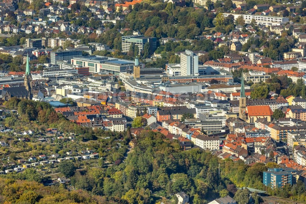 Hagen aus der Vogelperspektive: Stadtansicht vom Innenstadtbereich in Hagen im Bundesland Nordrhein-Westfalen, Deutschland