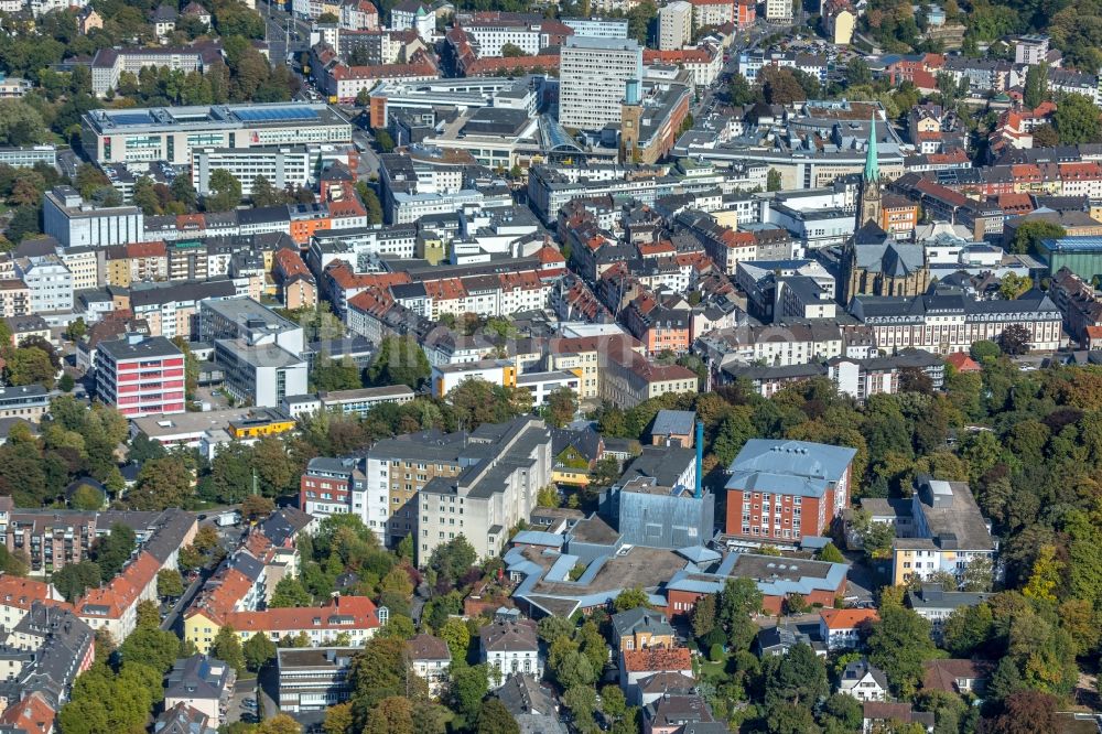 Hagen aus der Vogelperspektive: Stadtansicht vom Innenstadtbereich in Hagen im Bundesland Nordrhein-Westfalen, Deutschland