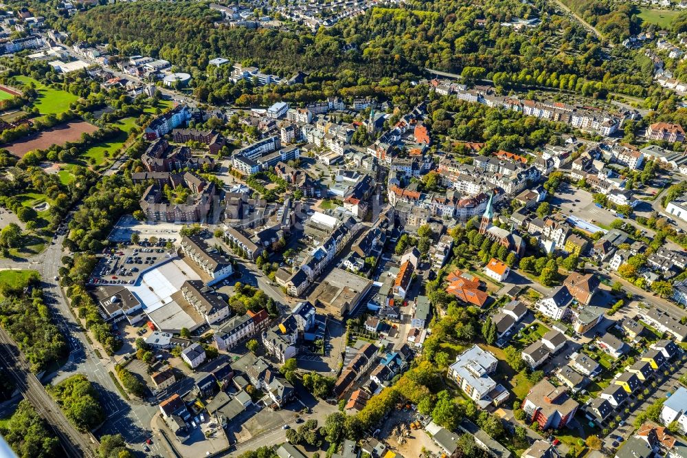 Hagen von oben - Stadtansicht vom Innenstadtbereich in Hagen im Bundesland Nordrhein-Westfalen, Deutschland