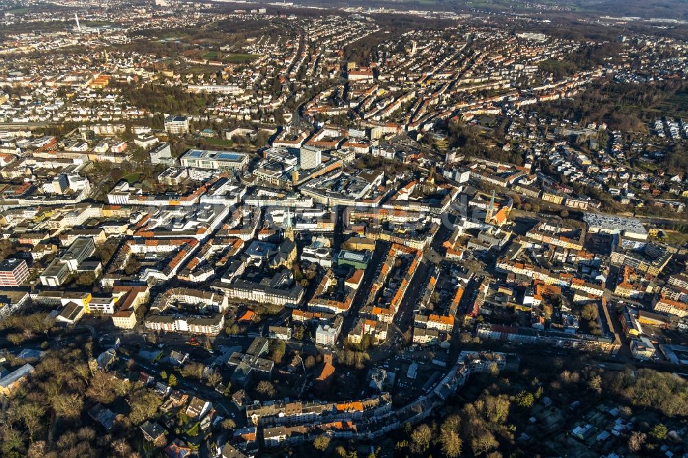 Luftaufnahme Hagen - Stadtansicht vom Innenstadtbereich in Hagen im Bundesland Nordrhein-Westfalen, Deutschland