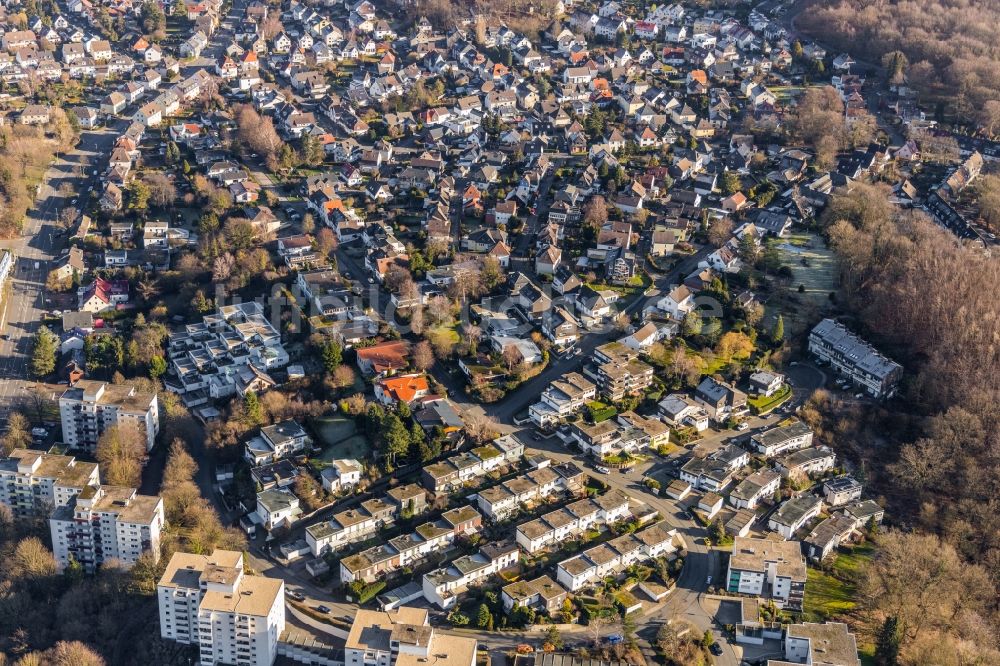 Hagen aus der Vogelperspektive: Stadtansicht vom Innenstadtbereich in Hagen im Bundesland Nordrhein-Westfalen, Deutschland