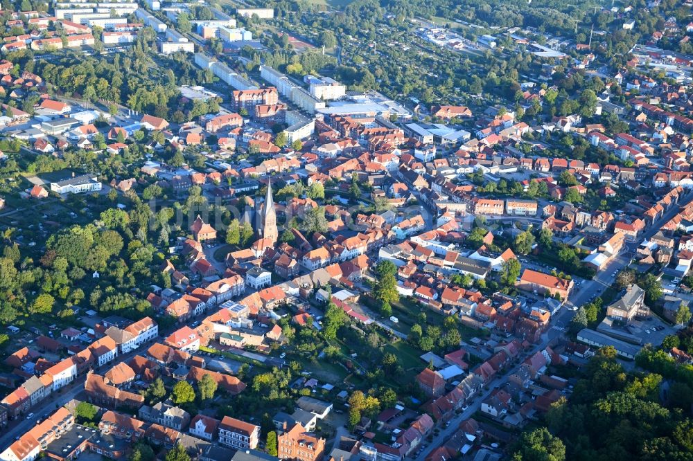 Hagenow aus der Vogelperspektive: Stadtansicht vom Innenstadtbereich in Hagenow im Bundesland Mecklenburg-Vorpommern, Deutschland