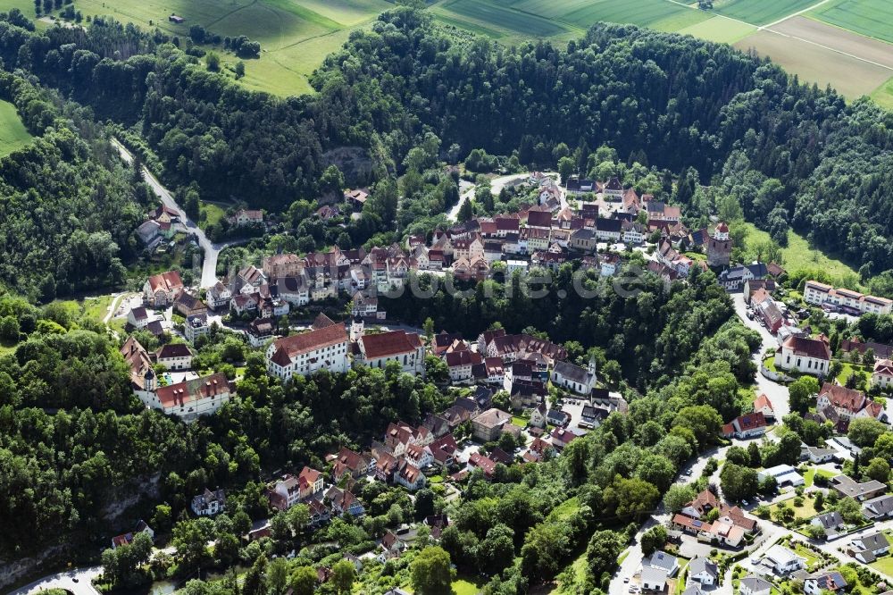 Haigerloch aus der Vogelperspektive: Stadtansicht vom Innenstadtbereich in Haigerloch im Bundesland Baden-Württemberg, Deutschland