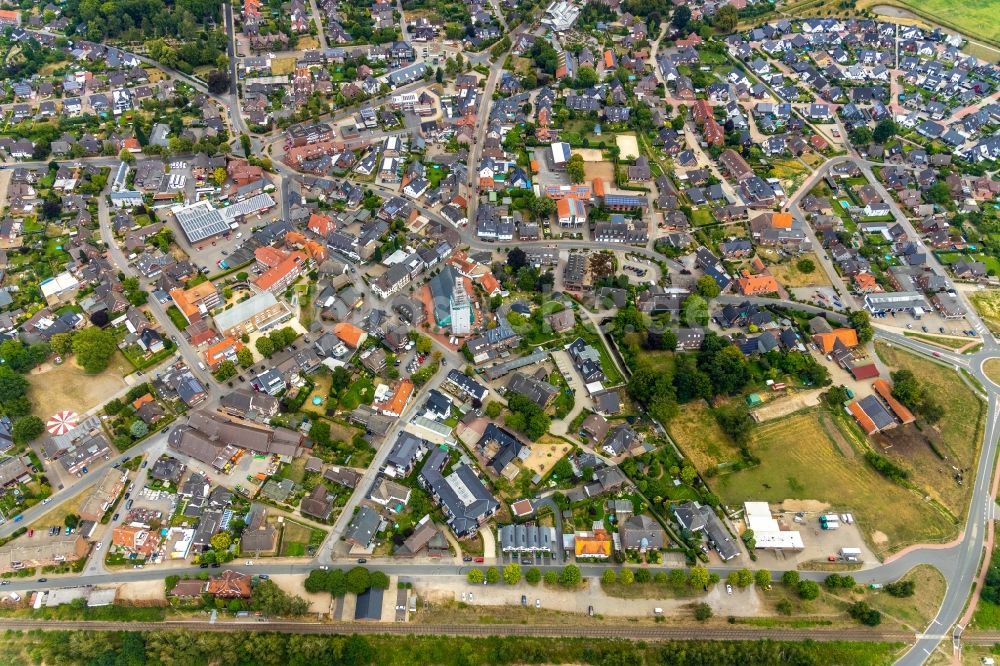 Luftaufnahme Hamminkeln - Stadtansicht vom Innenstadtbereich in Hamminkeln im Bundesland Nordrhein-Westfalen, Deutschland