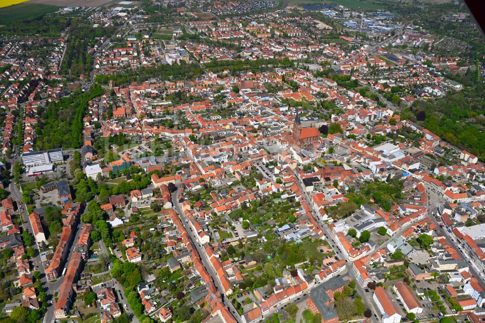 Stendal von oben Stadtansicht vom Innenstadtbereich in Hansestadt