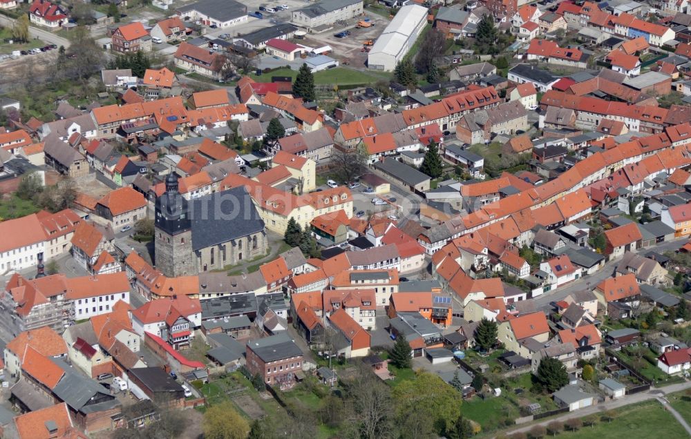 Luftbild Harzgerode - Stadtansicht vom Innenstadtbereich in Harzgerode im Bundesland Sachsen-Anhalt