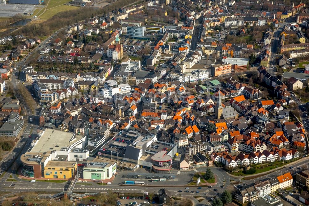 Luftaufnahme Hattingen - Stadtansicht vom Innenstadtbereich in Hattingen im Bundesland Nordrhein-Westfalen, Deutschland