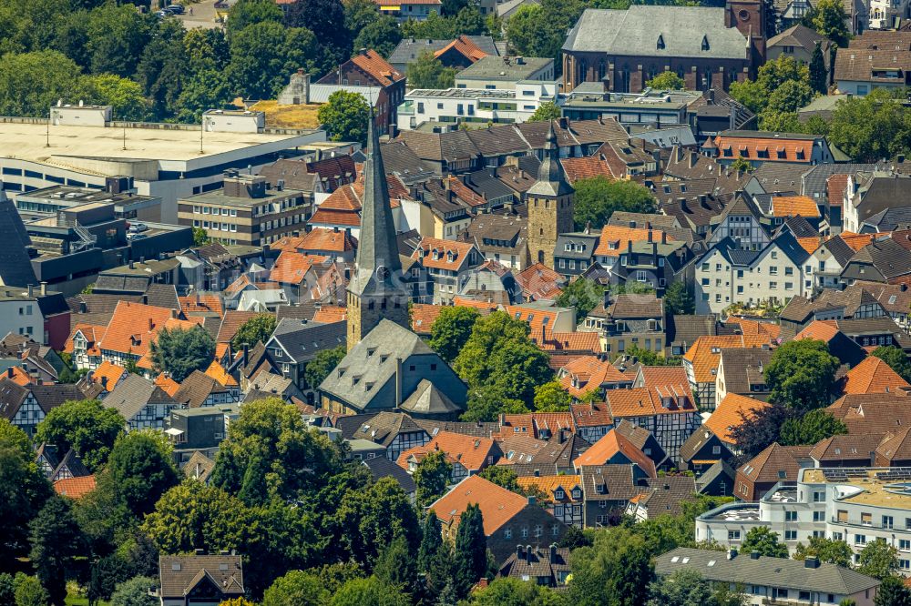 Hattingen aus der Vogelperspektive: Stadtansicht vom Innenstadtbereich in Hattingen im Bundesland Nordrhein-Westfalen, Deutschland