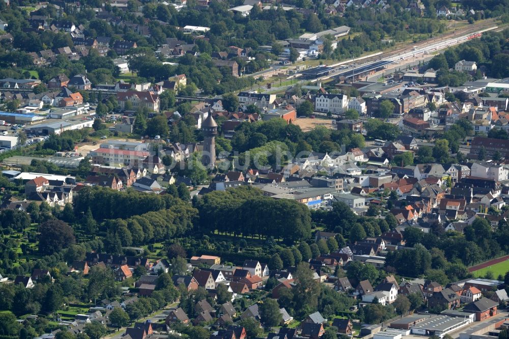 Heide von oben - Stadtansicht vom Innenstadtbereich in Heide im Bundesland Schleswig-Holstein