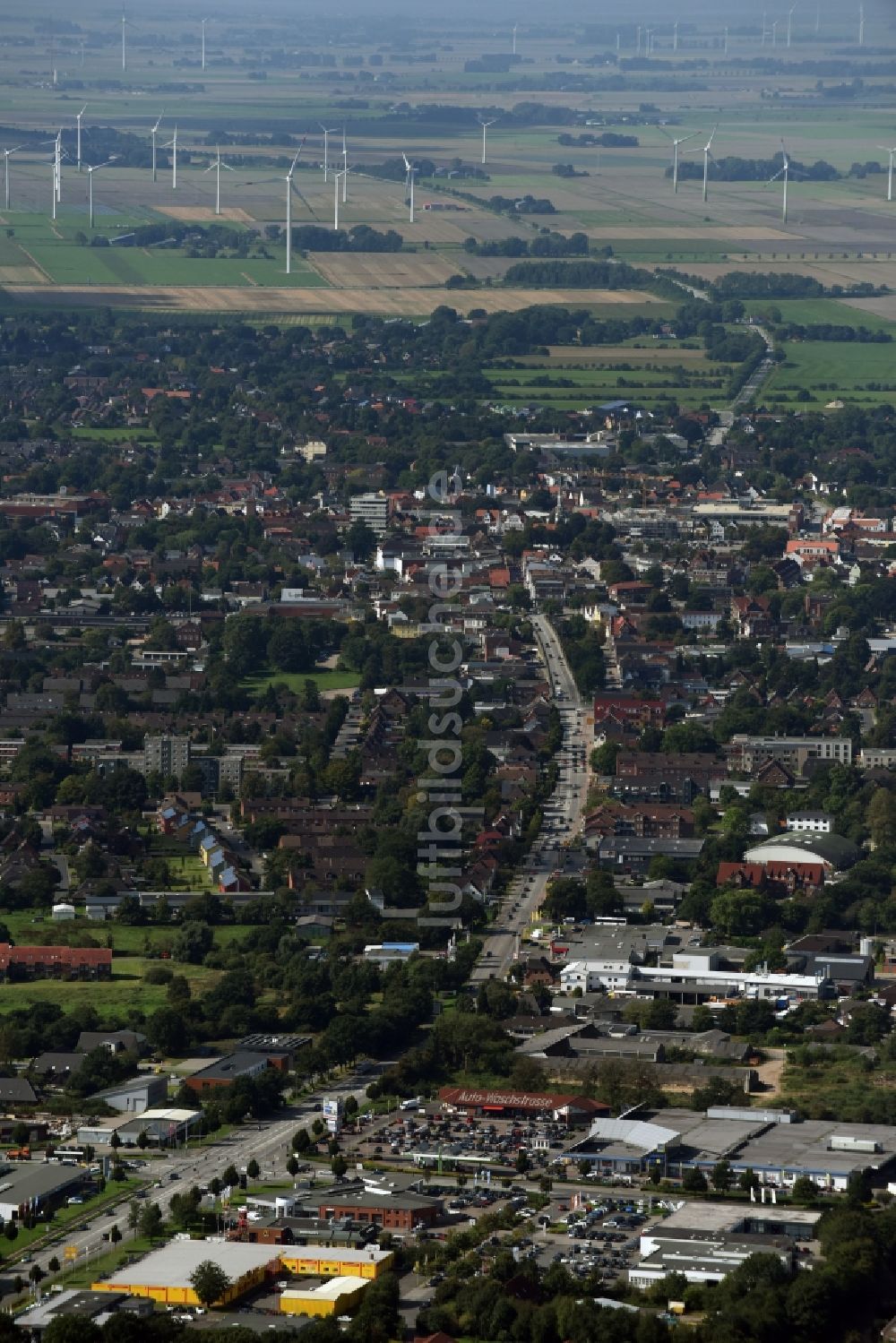 Heide aus der Vogelperspektive: Stadtansicht vom Innenstadtbereich in Heide im Bundesland Schleswig-Holstein