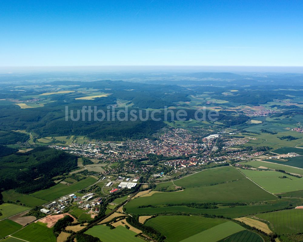 Luftaufnahme Heilbad Heiligenstadt - Stadtansicht vom Innenstadtbereich in Heilbad Heiligenstadt im Bundesland Thüringen, Deutschland