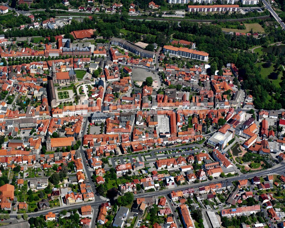 Heilbad Heiligenstadt von oben - Stadtansicht vom Innenstadtbereich in Heilbad Heiligenstadt im Bundesland Thüringen, Deutschland