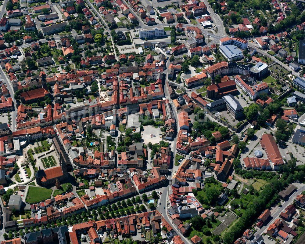 Heilbad Heiligenstadt von oben - Stadtansicht vom Innenstadtbereich in Heilbad Heiligenstadt im Bundesland Thüringen, Deutschland