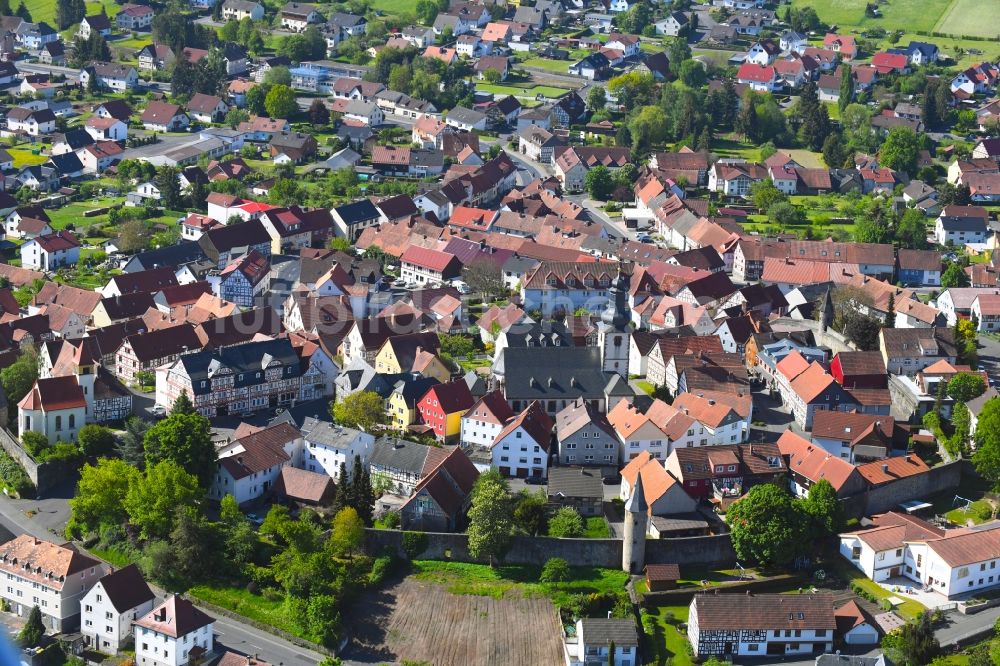 Luftbild Herbstein - Stadtansicht vom Innenstadtbereich in Herbstein im Bundesland Hessen, Deutschland