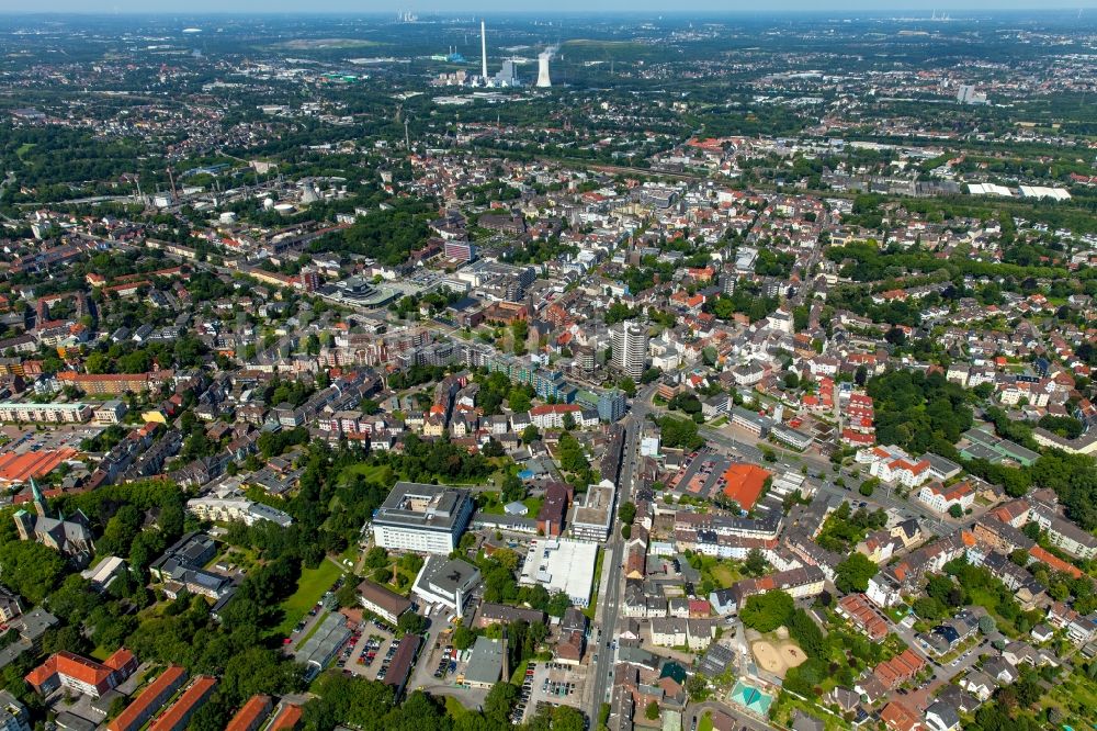 Herne von oben - Stadtansicht vom Innenstadtbereich in Herne im Bundesland Nordrhein-Westfalen