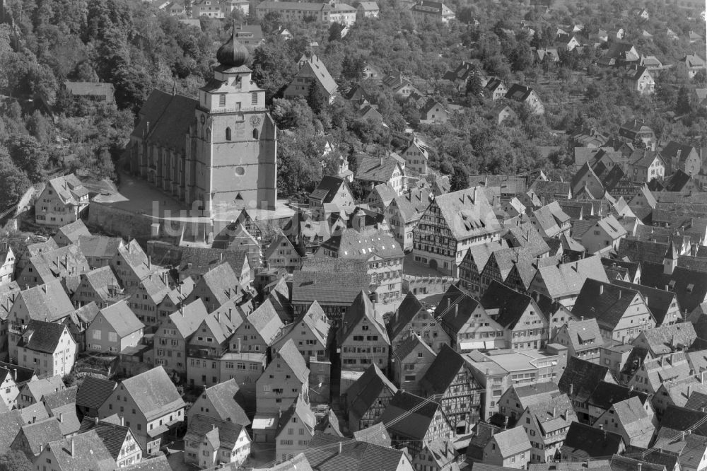 Herrenberg von oben - Stadtansicht vom Innenstadtbereich in Herrenberg im Bundesland Baden-Württemberg, Deutschland