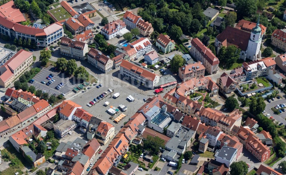 Hoyerswerda aus der Vogelperspektive: Stadtansicht vom Innenstadtbereich in Hoyerswerda im 