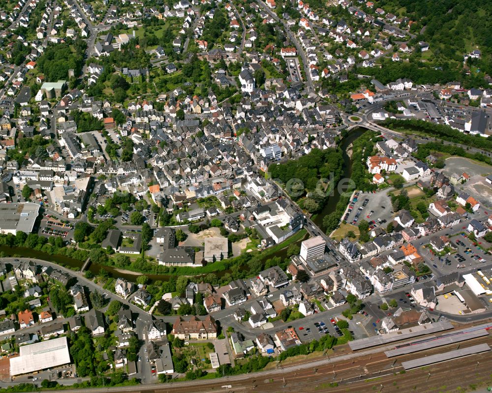 Hörbach von oben - Stadtansicht vom Innenstadtbereich in Hörbach im Bundesland Hessen, Deutschland