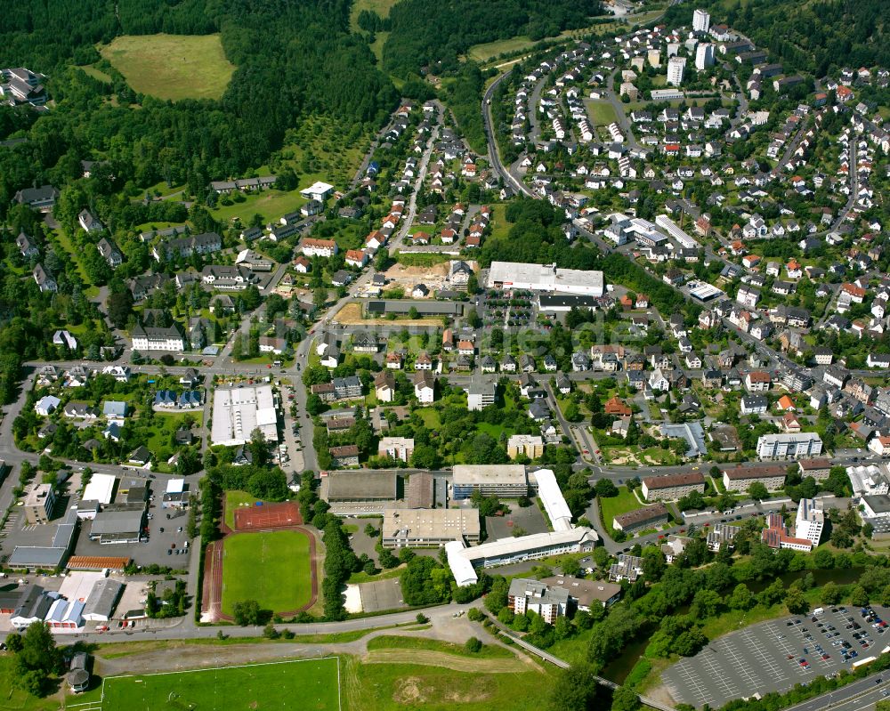 Hörbach aus der Vogelperspektive: Stadtansicht vom Innenstadtbereich in Hörbach im Bundesland Hessen, Deutschland