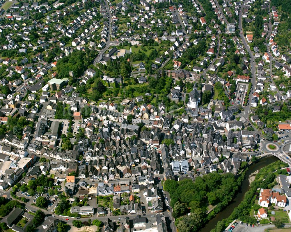 Luftbild Hörbach - Stadtansicht vom Innenstadtbereich in Hörbach im Bundesland Hessen, Deutschland