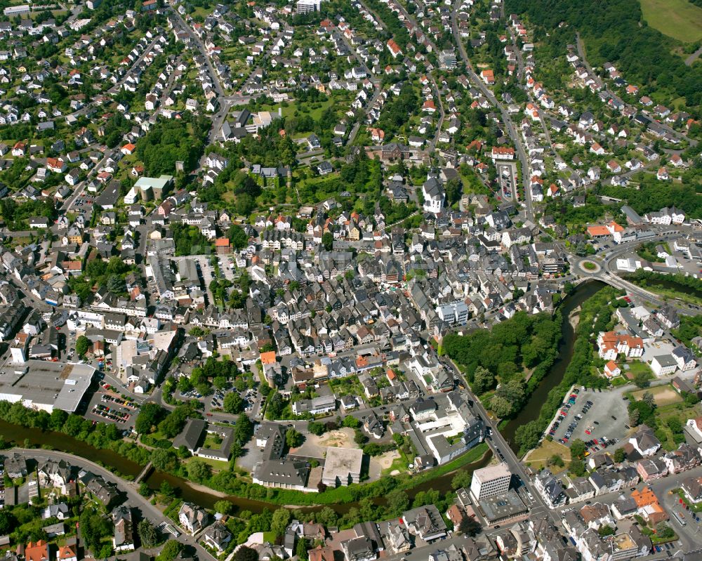 Hörbach aus der Vogelperspektive: Stadtansicht vom Innenstadtbereich in Hörbach im Bundesland Hessen, Deutschland