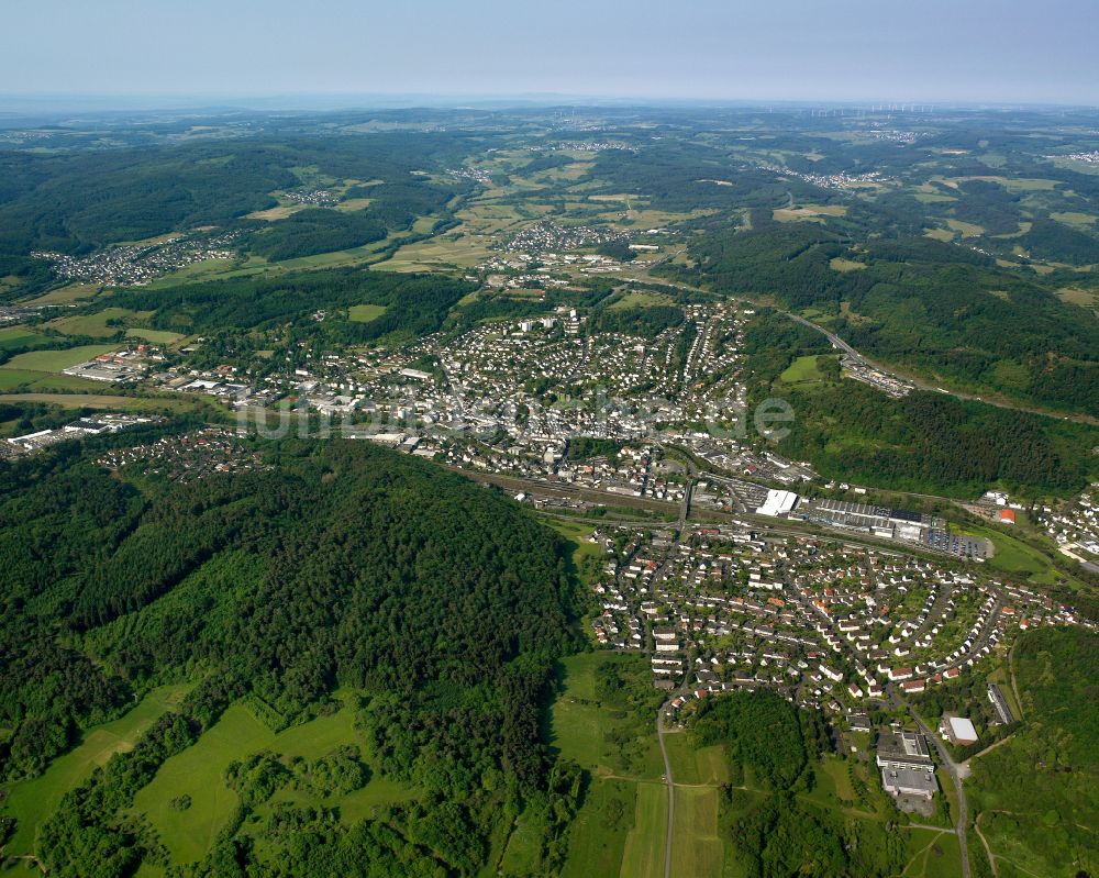 Hörbach von oben - Stadtansicht vom Innenstadtbereich in Hörbach im Bundesland Hessen, Deutschland