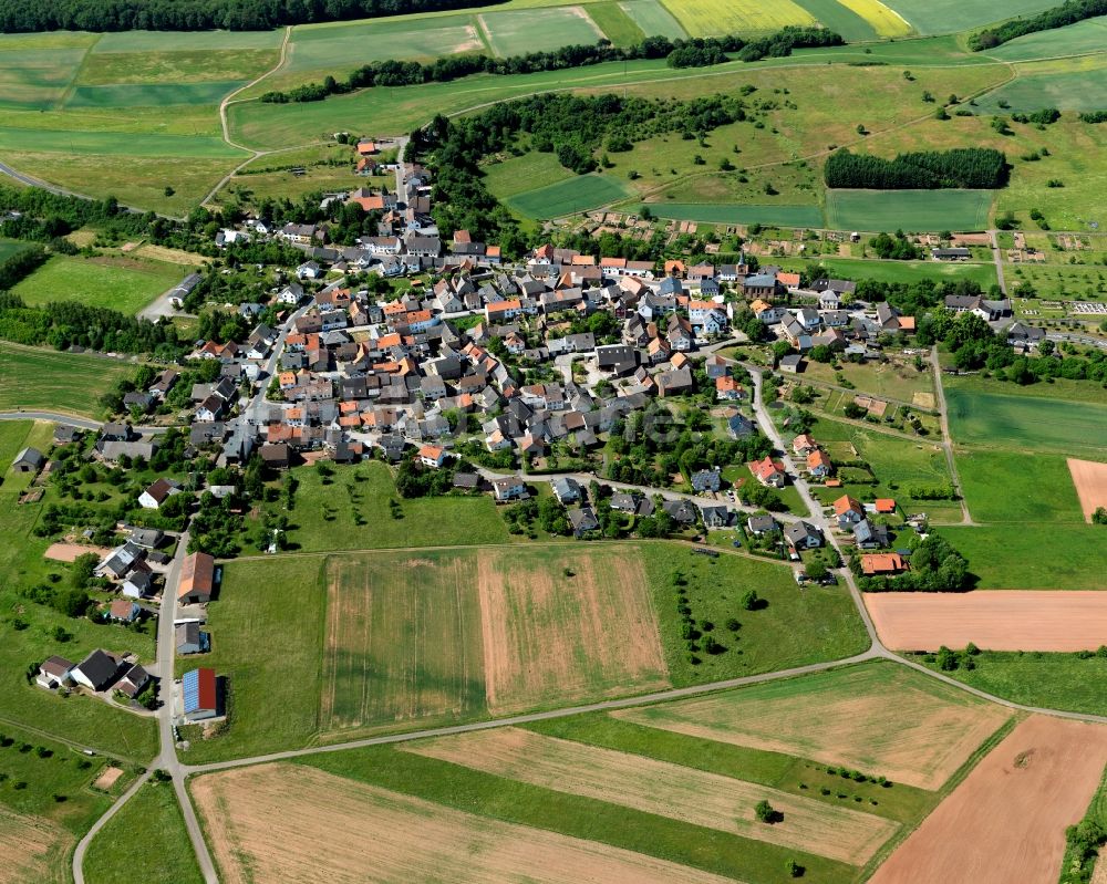 Hundsbach von oben - Stadtansicht vom Innenstadtbereich in Hundsbach im Bundesland Rheinland-Pfalz